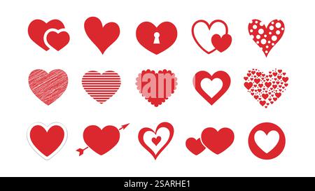 Heart vector icons on white background. love symbol isolated Stock ...