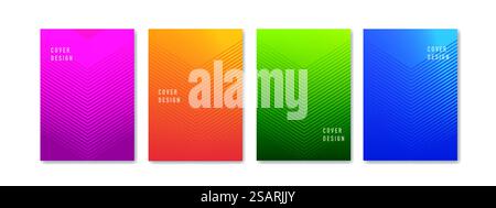 Abstract background cover set. Vector blank banner templates with texture and gradient. Colorful paper frames. Empty poster collection EPS10 Stock Vector