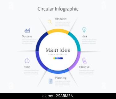 Circular infographic chart design element for dark theme Stock Vector ...