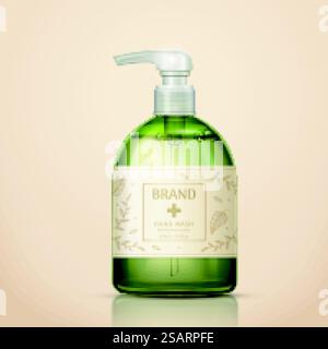 Cleansing product bottle mock-up Stock Vector