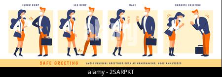 Safe greeting alternatives Stock Vector