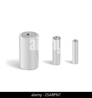 blank batteries template isolated on white background. blank batteries Stock Vector