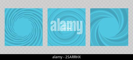 Set of simple spirals, abstract circles, swirl design vector backgrounds Stock Vector