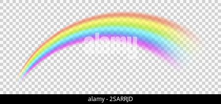 Rainbow icon isolated on transparent background. Different colours blurred curve stripes. Shiny colored rainbow emblem. Fantasy symbol of good luck after rain. Vector illustration EPS10 Stock Vector