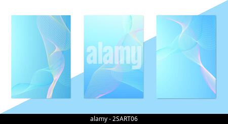 Abstract blue background with modern gradient waves. Vector banners, posters template set EPS10 Stock Vector