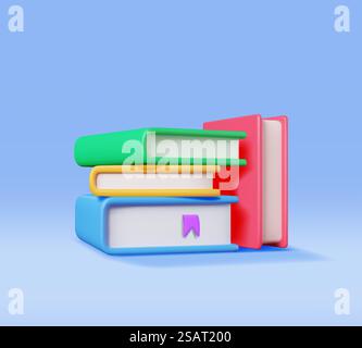 3D Stack of Closed Books Isolated Stock Vector Image & Art - Alamy
