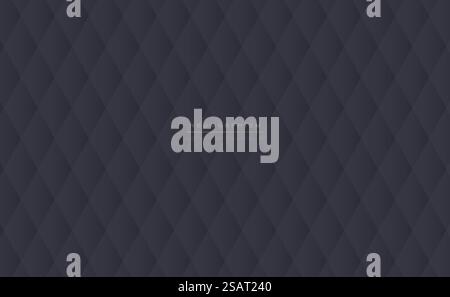 Fabric, paper or cardboard texture with rhombs. Vector abstract black geometric pattern in neumorphic style for your design. Background template Stock Vector