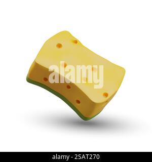 Realistic colored washcloth, washing sponge. Accessory for cleaning skin. Inventory for kitchen, bathroom, car wash. Isolated vector illustration. Icon for store of hygiene products. Realistic colored washcloth, washing sponge. Accessory for cleaning skin Stock Vector