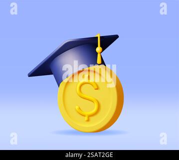 Graduation 3d Gold 3D Graduation Cap and Gold Coin Stock Vector Image & Art - Alamy