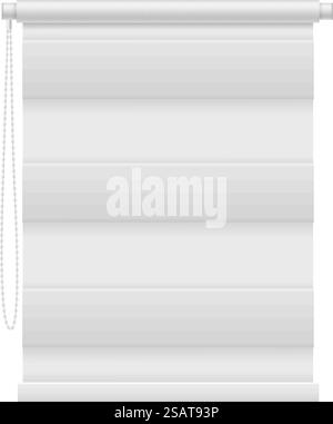 Roman window shades. Realistic white roller blinds isolated on white background. Roman window shades. Realistic white roller blinds Stock Vector