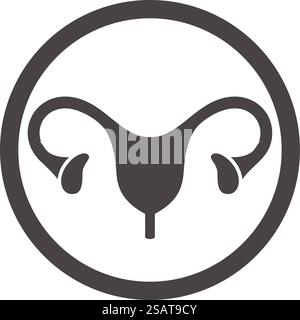 Reproductive Female Icon Silhouette Illustration. Uterus Vector Graphic ...