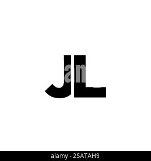 Initial letter JL logo template colored blue square design for business ...