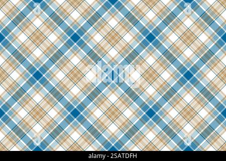 Blue beige check seamless background. Vector illustration.. Blue beige check seamless background Stock Vector