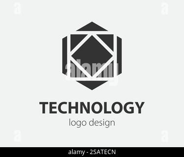 Abstract hexagon logo vector. Creative geometric logotype, design concept.. Trend logo vector hexagon tech design. Technology logotype for smart system, network application, crypto icon. Stock Vector