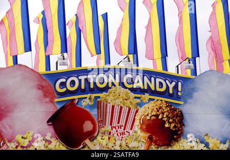 A refreshment stand on the midway of a carnival Stock Photo