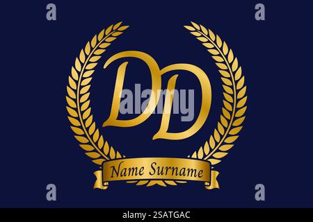 monogram letter DD logo design vector, simple initial name logo vector ...
