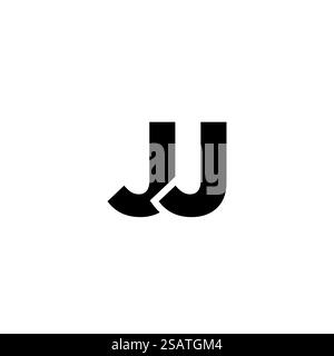 Trendy letter J and J, JJ logo design template. Minimal monogram initial based logotype for company identity. Stock Vector