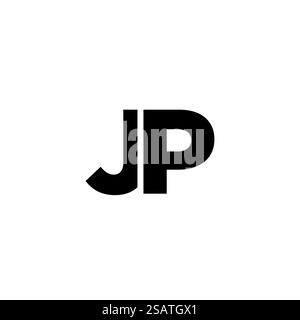 Trendy letter J and P, JP logo design template. Minimal monogram initial based logotype for company identity. Stock Vector