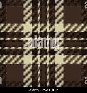 Texture plaid pattern of tartan check seamless with a fabric background vector textile in dark and black colors. Stock Vector