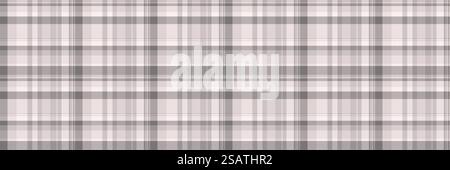 Professional check tartan fabric, back to school seamless plaid background. Indian textile pattern vector texture in grey and white color. Stock Vector