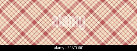 Regular seamless pattern fabric, folk vector tartan texture. Retro textile background plaid check in light and red color. Stock Vector