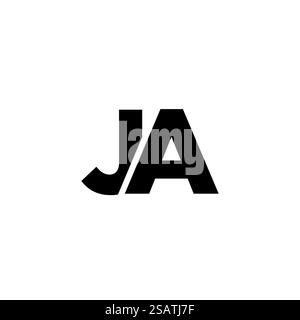 Trendy letter J and A, JA logo design template. Minimal monogram initial based logotype for company identity. Stock Vector