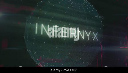 Image of infected text and network of connections digital data processing over globe Stock Photo