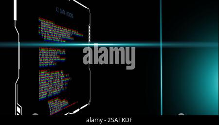 Image of shapes moving over data processing Stock Photo