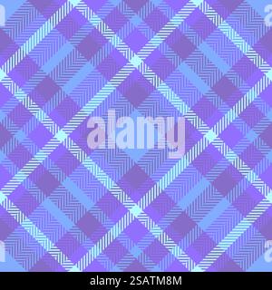 Fabric vector texture of tartan plaid check with a textile pattern background seamless in indigo and blue colors. Stock Vector