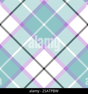 Soft warm plaid baby color seamless pattern diagonal texture. Vector illustration. Flat design. EPS10.. Soft warm plaid baby color seamless pattern diagonal texture Stock Vector