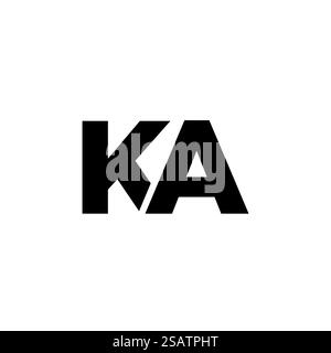 Trendy letter K and A, KA logo design template. Minimal monogram initial based logotype for company identity. Stock Vector