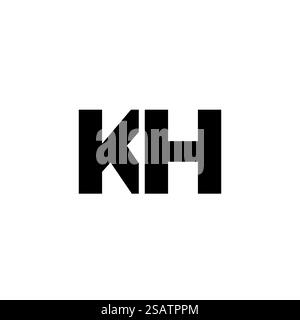 Trendy letter K and H, KH logo design template. Minimal monogram initial based logotype for company identity. Stock Vector
