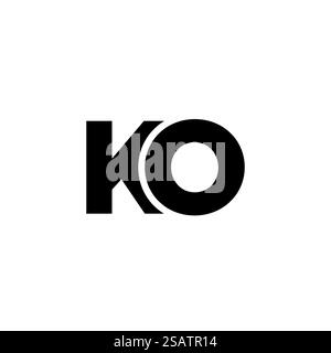 Trendy letter K and O, KO logo design template. Minimal monogram initial based logotype for company identity. Stock Vector