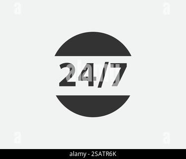 24 Hours a day service icon symbol vector. Signs and symbol for websites, web design, mobile app. 24 Hours a day service icon symbol vector Stock Vector
