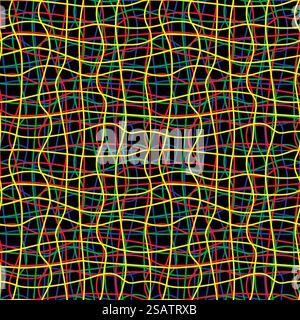 Intricate colored wires abstract seamless pattern. Vector illustration.. Intricate colored wires abstract seamless pattern Stock Vector