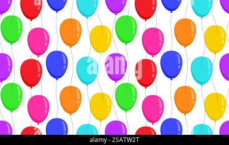 Balloons seamless pattern different colors on white background. Vector illustration.. Balloons seamless pattern different colors on white background Stock Vector