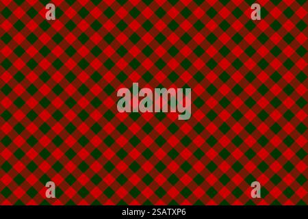 Red green check diagonal seamless background. Vector illustration.. Red green check diagonal seamless background Stock Vector