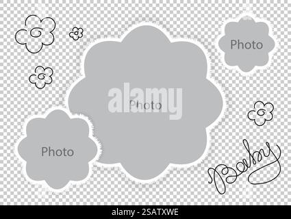Vector illustration decorative of card baby shower with crowd of blue ...