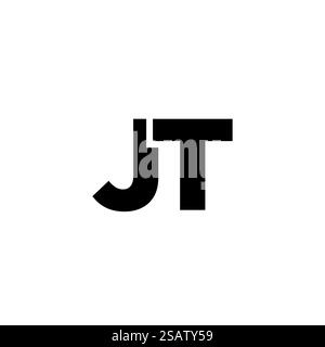 Trendy letter J and T, JT logo design template. Minimal monogram initial based logotype for company identity. Stock Vector