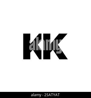 Trendy letter K and K, KK logo design template. Minimal monogram initial based logotype for company identity. Stock Vector