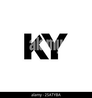 Trendy letter K and Y, KY logo design template. Minimal monogram initial based logotype for company identity. Stock Vector