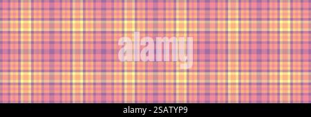Christmas ornament background plaid pattern, dogtooth textile tartan texture. Surface vector seamless check fabric in magenta and orange color. Stock Vector