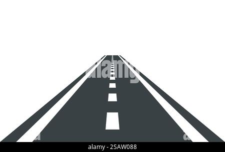 Straight road vector template isolated on background. Stock Vector