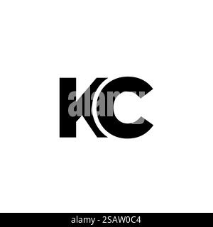 Trendy letter K and C, KC logo design template. Minimal monogram initial based logotype for company identity. Stock Vector
