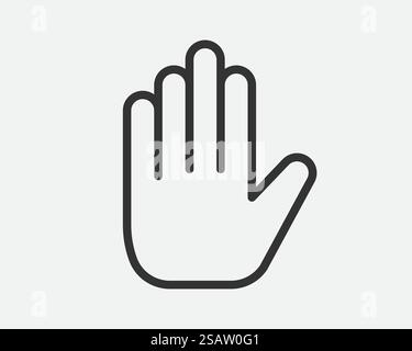 Hand Gesture Icon Line Simple Trendy Black and White Design.. Hand Gesture Icon Line Simple Trendy Design. Stock Vector
