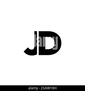 Trendy letter J and D, JD logo design template. Minimal monogram initial based logotype for company identity. Stock Vector