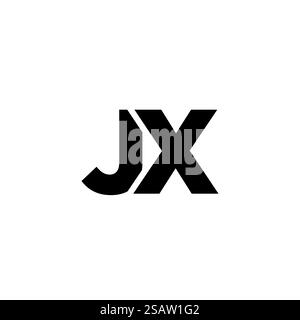 Trendy letter J and X, JX logo design template. Minimal monogram initial based logotype for company identity. Stock Vector