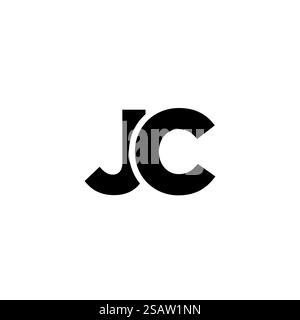 Trendy letter J and C, JC logo design template. Minimal monogram initial based logotype for company identity. Stock Vector