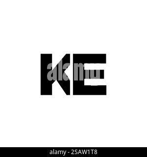 Trendy letter K and E, KE logo design template. Minimal monogram initial based logotype for company identity. Stock Vector