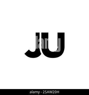 Trendy letter J and U, JU logo design template. Minimal monogram initial based logotype for company identity. Stock Vector